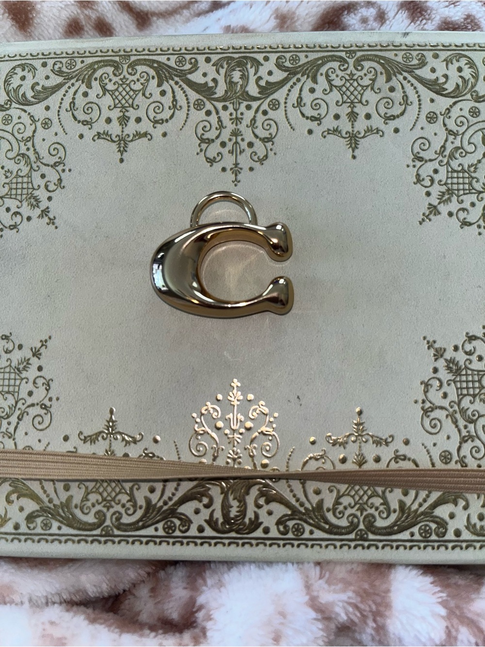 Coach Gold 'C' Charm Key/Card Holder Accent